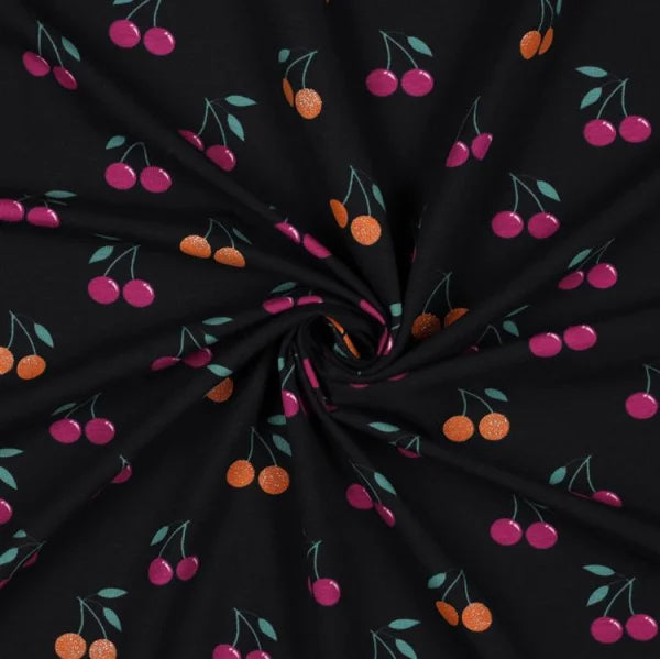 Jersey Kirschen mit Glitzer